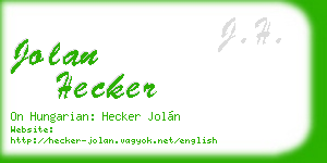 jolan hecker business card